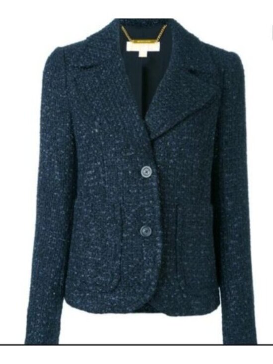Michael Kors Jackets & Blazers - Michael Kors Blue Metallic Tweed Button Front Blazer